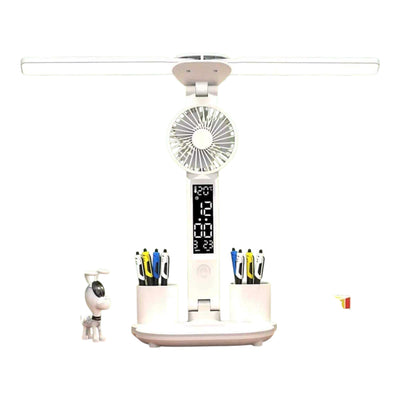 MTech 4-1 Table Lamp with Fan Pencil Holder Double Head Office Lamp USB LED Desk Lamp Plug in Home & Garden | Lamps, Lighting & Ceiling Fans