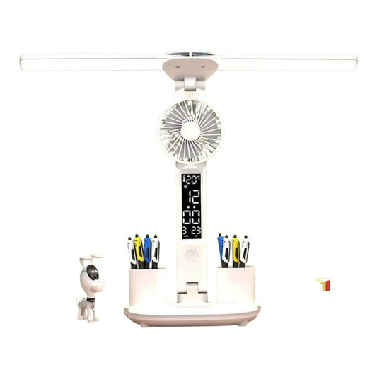 MTech 4-1 Table Lamp with Fan Pencil Holder Double Head Office Lamp USB LED Desk Lamp Plug in Home & Garden | Lamps, Lighting & Ceiling Fans