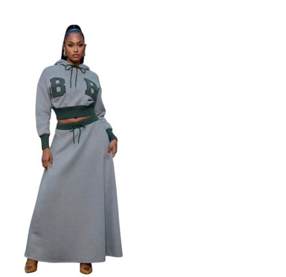 Ladies B-Varsity 2pc Hoodie & Maxi Skirts-Various Colours