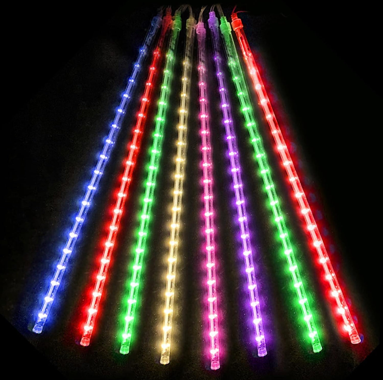 Christmas LED Meteor Shower Rain Light, 80cm 8 Tubes SMD LED Snow Fall Lighting Snow Lights Cascading Icicle String Light for Christmas New Year Night Lighting Garden Tree Home Decor, Multicolor