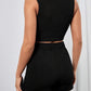 Ladies Sexy 2pc Women Clothing Set Women PETITE Cut Out Tank Top Split Hem Shorts - Various Colours