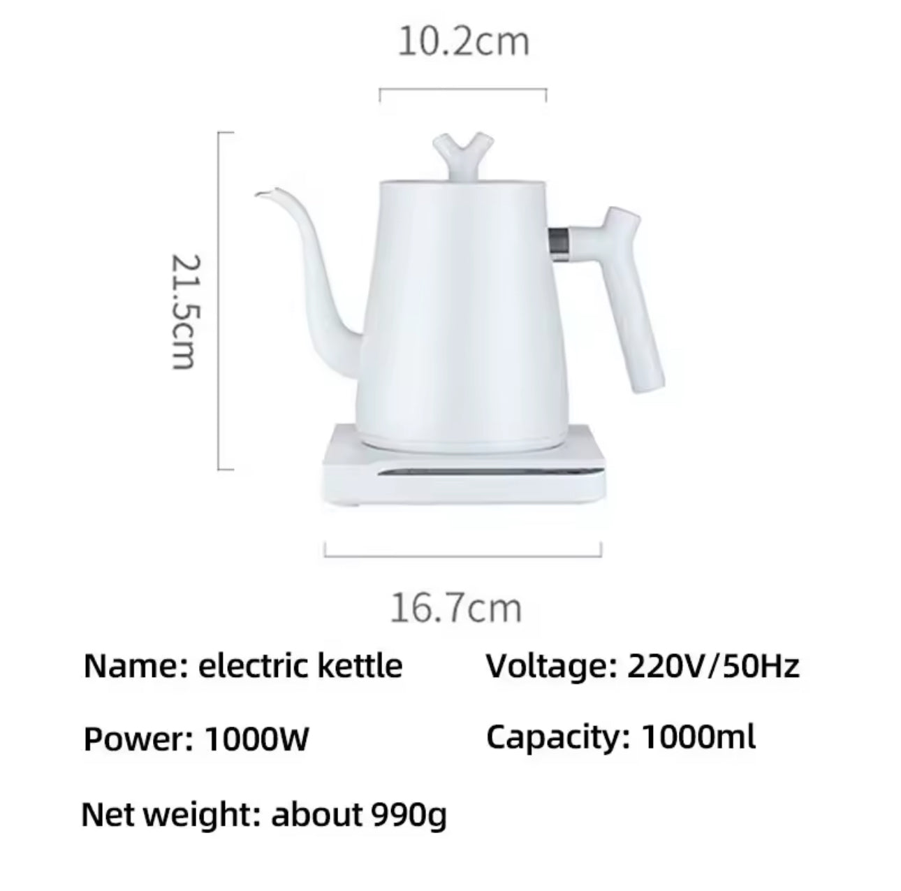 Smart Electric Gooseneck Kettle 1L - Various Options
