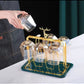 Amber Color Cup Set Golden Mug Holder Green Tray Kitchen Living Room Storage Rack Mug for Coffee Cups Cups and Mugs Drinkware