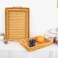 MHome  Kitchen Bread Serving Trays Unique Rectangular Woven Baskets for Fruit and Bread with Easy Carry Handle 3pc Set