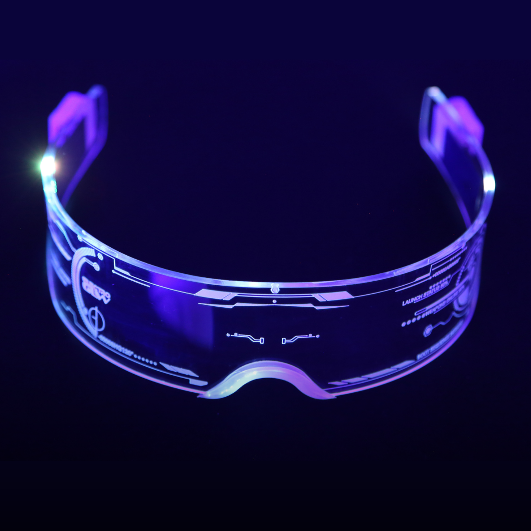 Glow in the Dark - Futuristic LED Wrap-Around Glasses - Electro Glow