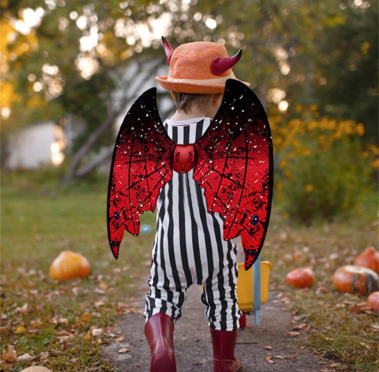 Fairy Wings with LED Lights for Kids Girls,Demon Wing Angel Wing Halloween Costume Birthday Party Favors