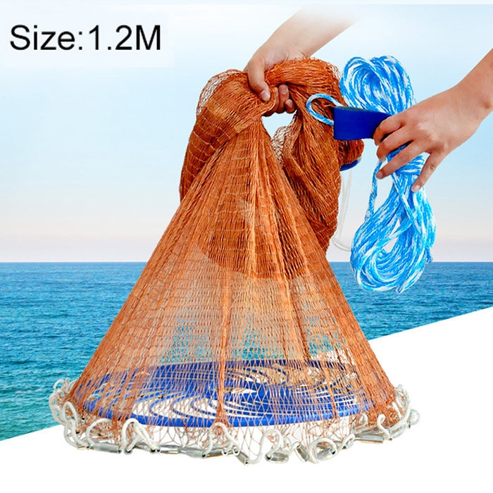 Easy Throw Cast Net Fishing Mesh Fishing Tackle, 1.2m