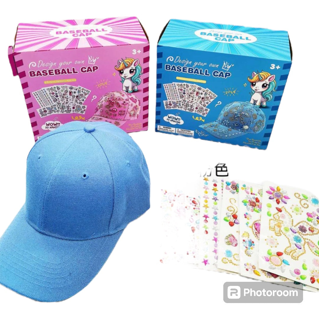 Decorate Your Own Baseball Cap, Birthday Gifts Fun Arts and Crafts for Kids Ages 8-12 with Gems Stickers, DIY Crafts - For Boys & Girls