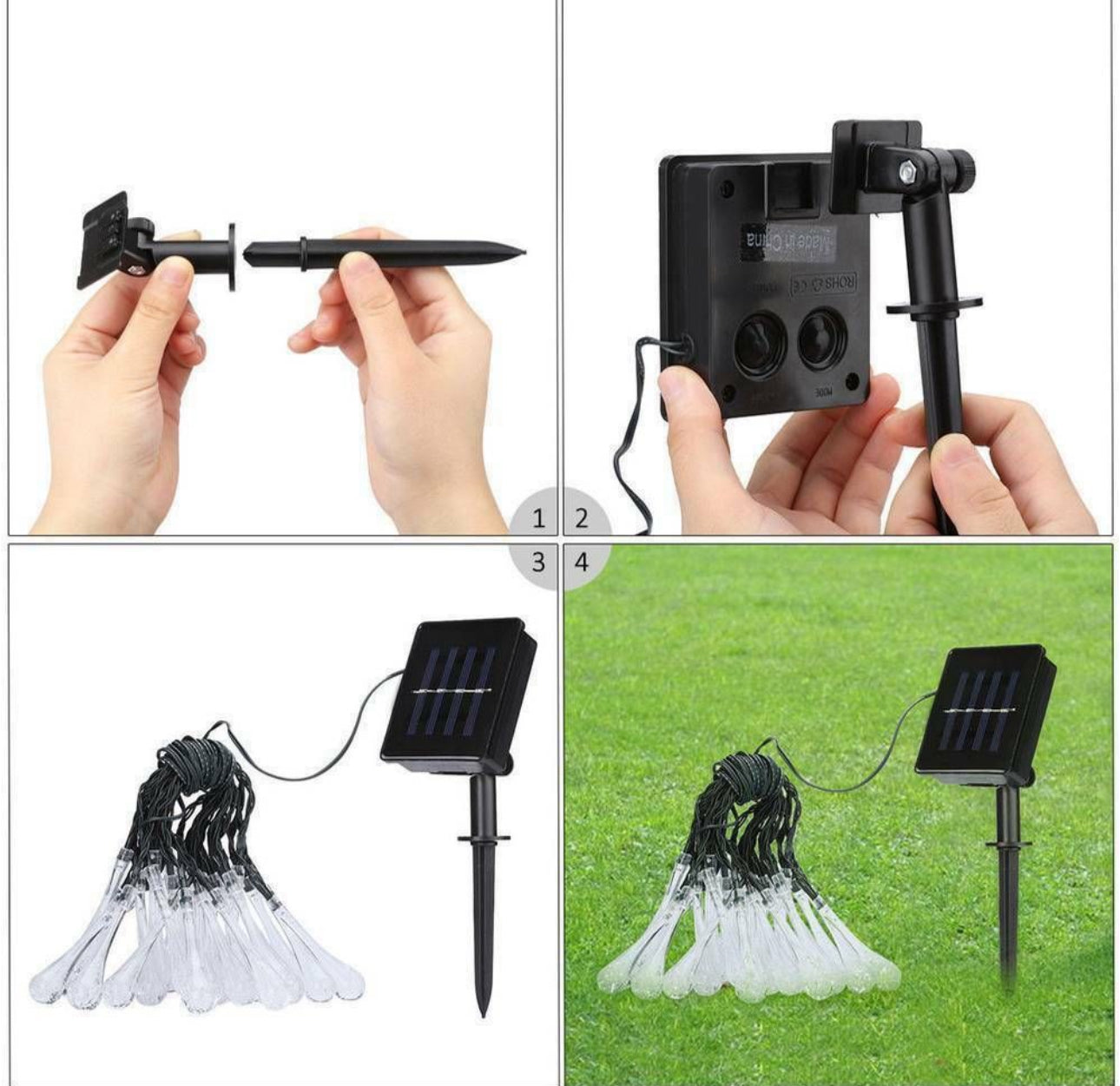 Christmas LED Solar Powered Water Drop Fairy Light - 6M