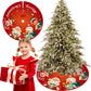Christmas Tree Skirt Exquisite Print Anti-fade Comfortable Soft Large Area Scene Layout Bowknot Lace Up Party Decoration Xmas Tree Floor Mat