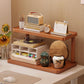 MHome Desktop Storage Shelf,Double Layer Organizer,Wooden Bookshelf and Kitchen Storage Rack