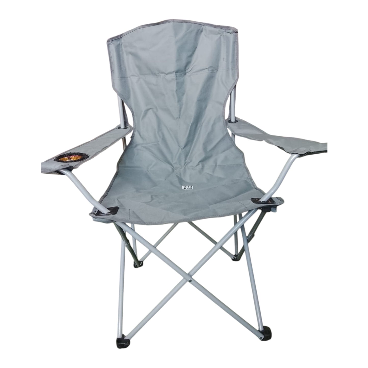 MHome  Classic Adult Folding Camp Chairs with Mesh Cup Holder 4pc Set Grey Only