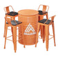 MFurn Modern Industrial Style Barrel Chair Set Round Metal Coffee Table & Oil Drum Furniture for Outdoor Kitchen or Home Bar-Various Colours-Only Available On Pre-Order Sales