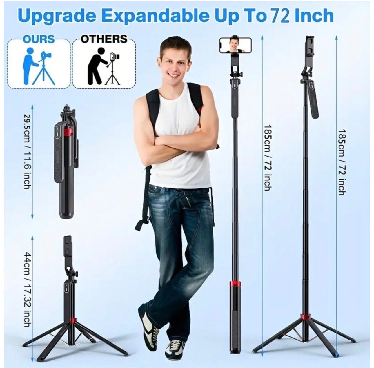Mtech Zety Long Selfie Stick Bluetooth