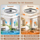GENERIC Modern Ceiling Fans with Lights and Remote, Ceiling Fan Flush Mount, 3000K-6500K Smart Bladeless LED Fan Light, Black Modern Ceiling Fans with Lights for Bedroom