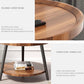 MFurn Modern Double-Layer Round Coffee Table, For Living Room, Sofa Side Table, Bedside Table - Ideal For Balcony, Corner Table, Tea Table - Sleek Design