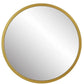 Bali Modern Round Wall Mirror, Gold Trim - 50cm
