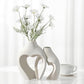 MHome White Heart Vases set of 2 Nordic Modern Style Decorative Vase