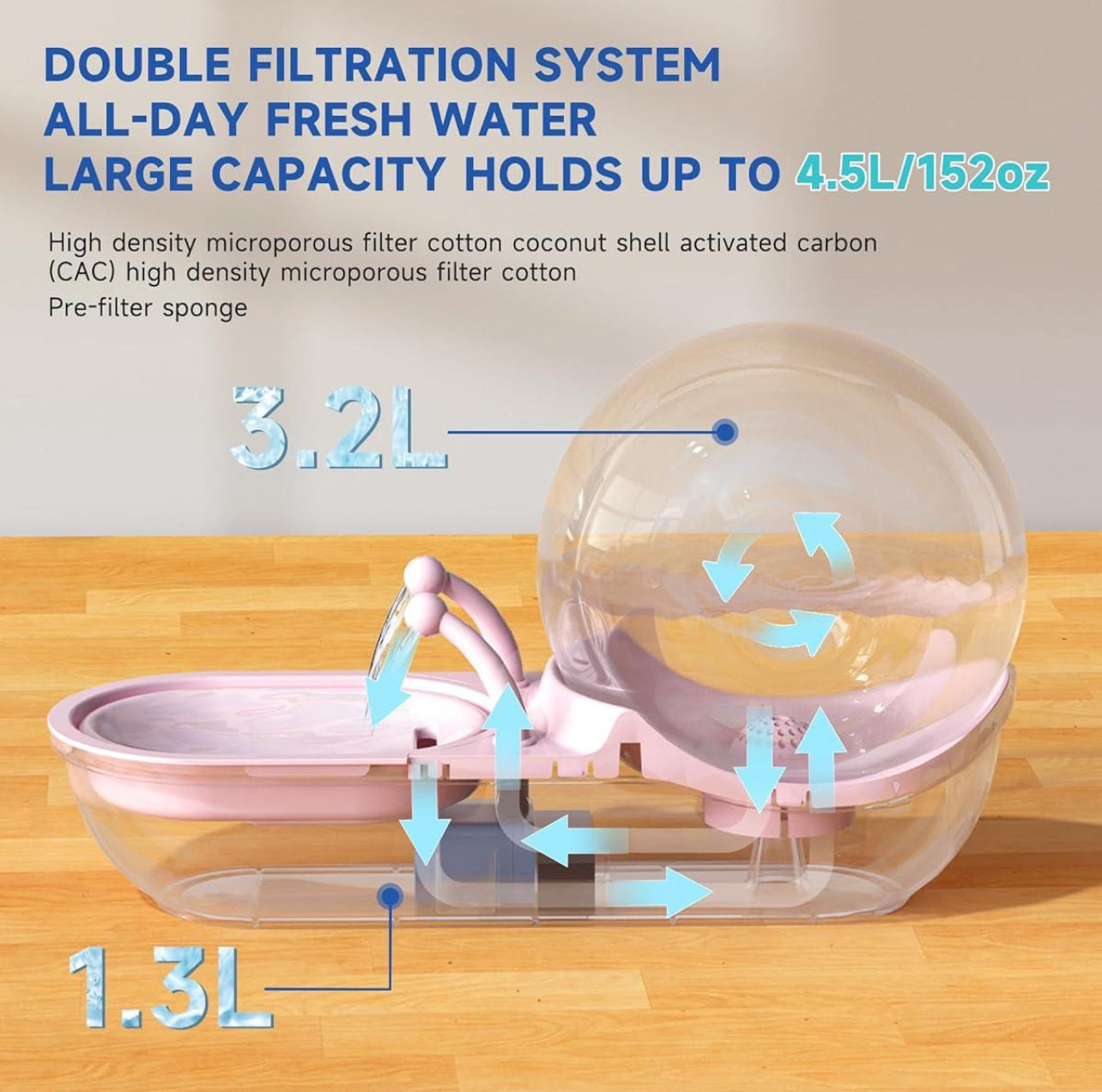 Pet Water Drinking Dispenser, Snail Shaped Ultra Quiet Automatic Circulation Pet Water Fountain For Indoor Pet