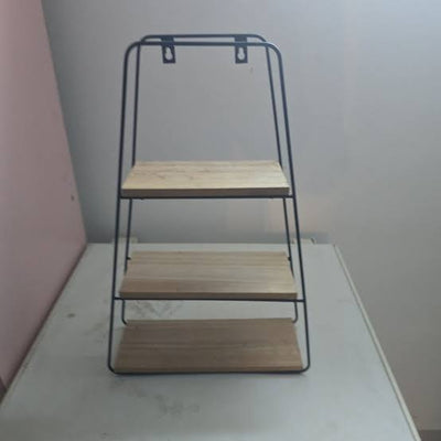 MHome 3 Piece Black Metal Trapezoidal Shelving