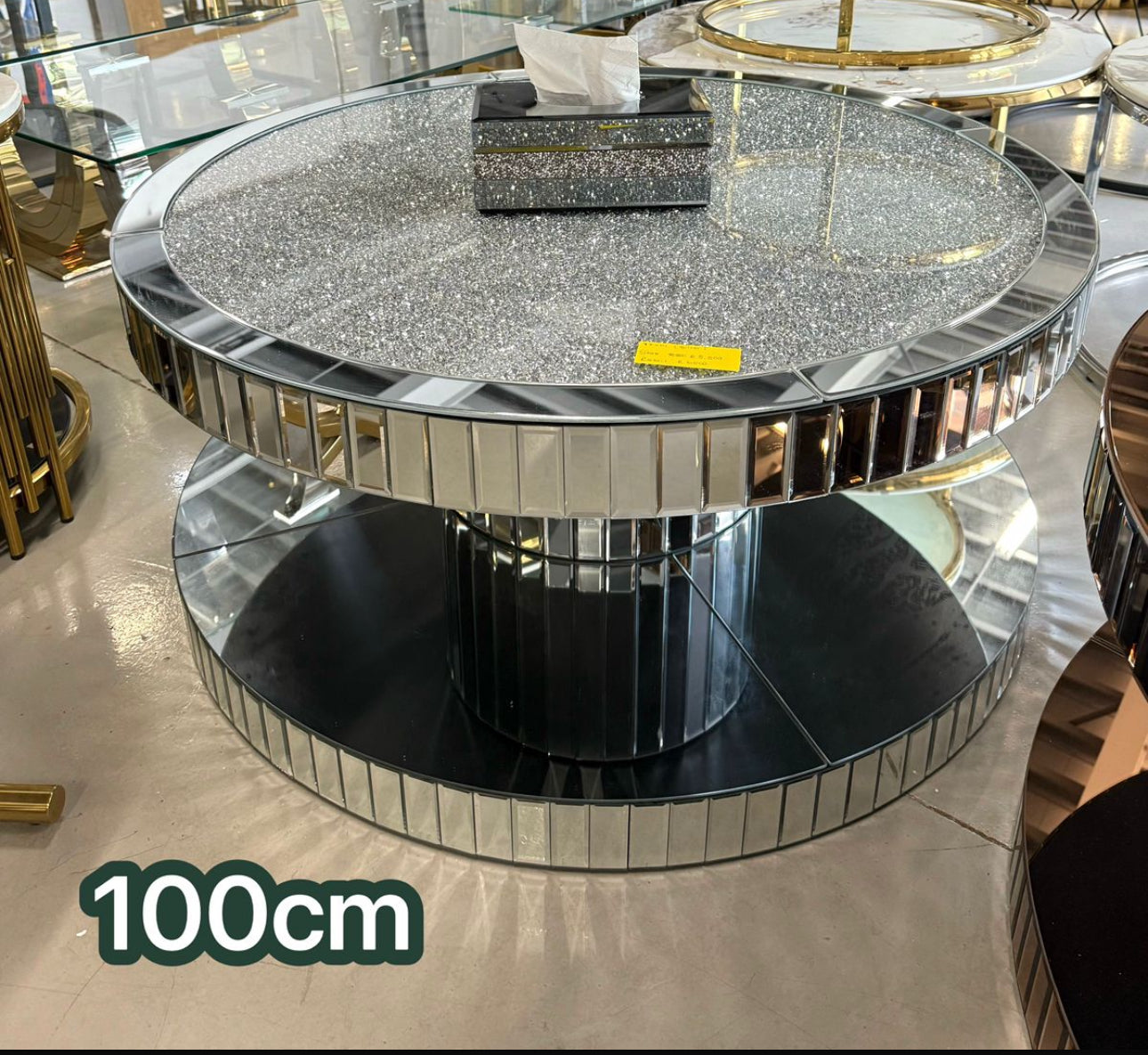Elegant Diamond Glass Coffee Table Various Options