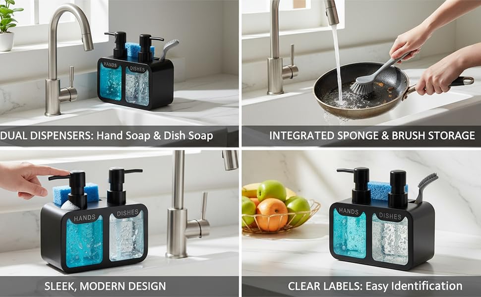 MHome Hand & Dish Soap Dispenser- Various Colours