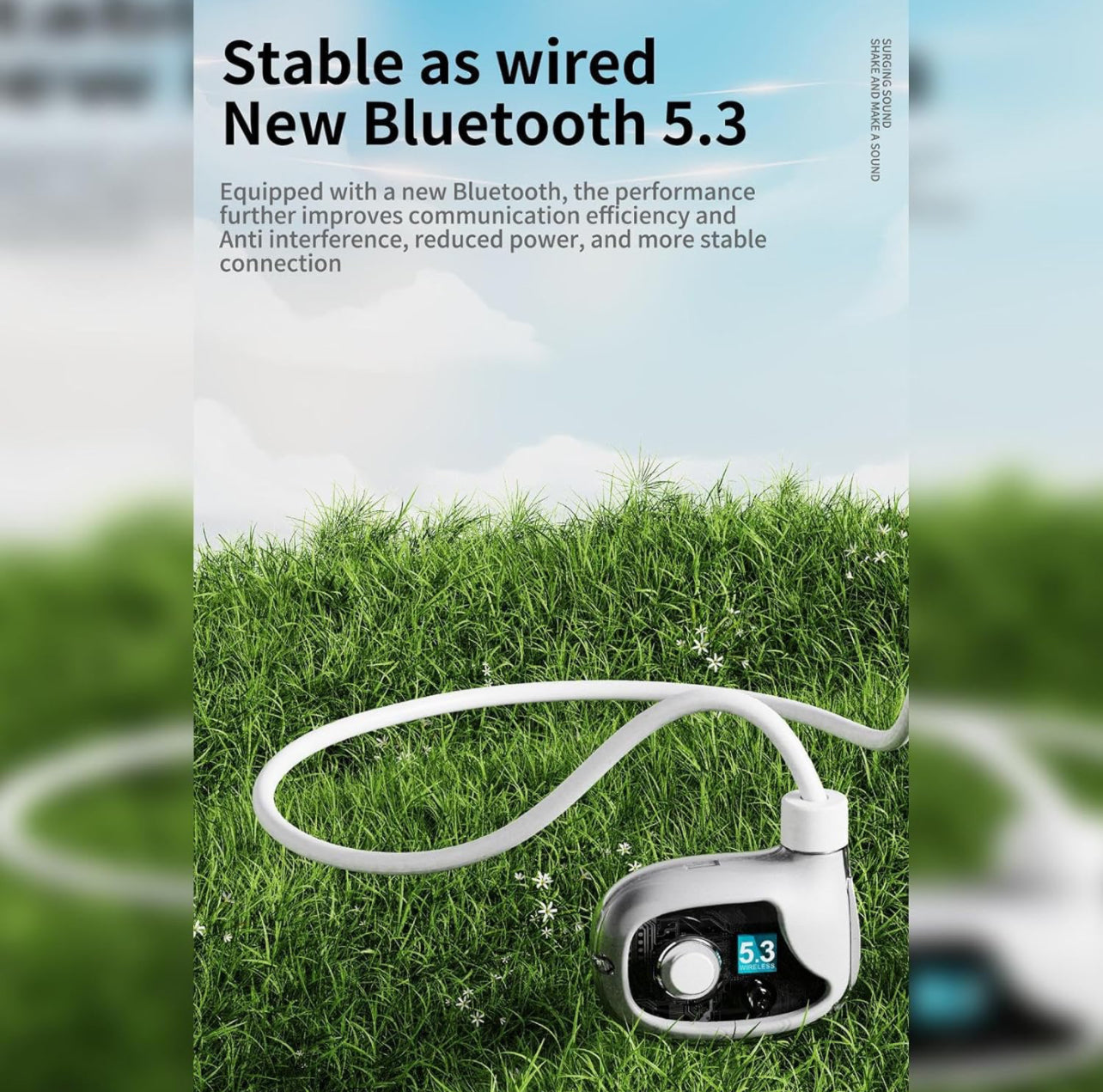 Wireless Ear Clip Bone Conduction Headphones - Open Ear Wireless Headphones With MIC - Sweat Resistant Headset, Ultra-Light On-Ear Headphones For Workouts, Running, Cycling, Business