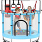 Trampoline for Kids with Enclosure, Gymnastics Bar & Toy, 140cm