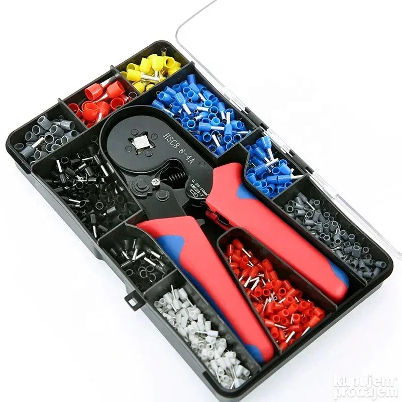 Crimping Pliers Tubular Terminal Crimper Wire Mini Crimper Tools Household Electrical Kit With 1200pc Lugs
