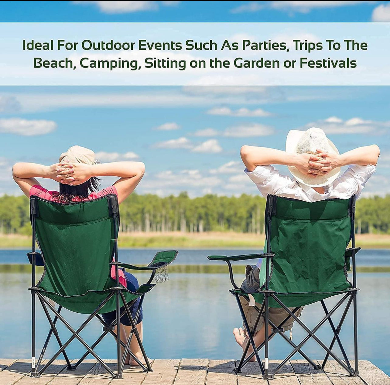 Outdoor Camping Chair Foldable -110kg Capacity