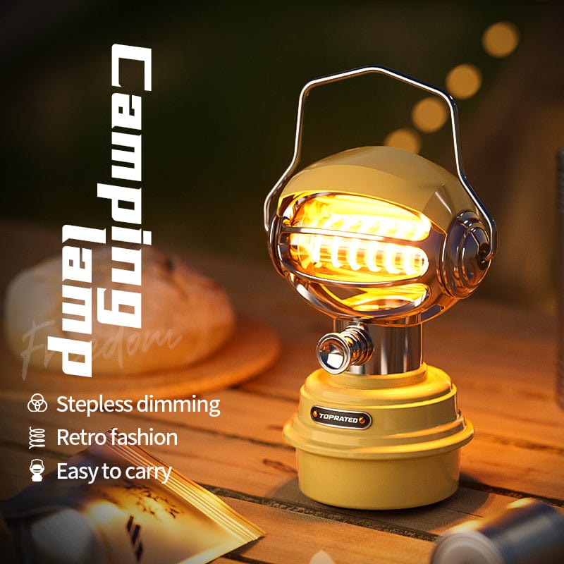Retro Camping Lamp Rechargeable Hanging Tent Lights Portable Camping Lantern Waterproof Emergency Work Light for Outdoor