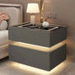 Nordic style smart bedside cabinets with wireless charging, Bluetooth speaker, LED strip, and secure password lock drawer-Available In Various Colours PreOrder Sales Now Available!