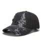 Unisex Ripped Distressed Denim Baseball Cap Trucker Hat Adjustable, Blue or Black Colours