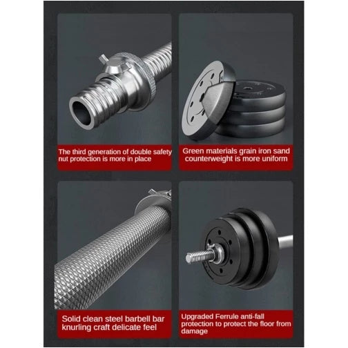 Barbell set weight stationary home gym weight training fitness - 50kg