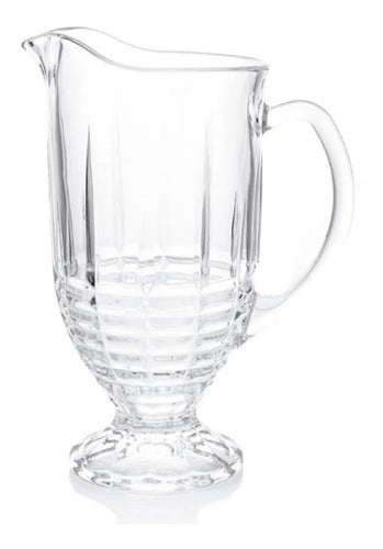 MHome 7pc Crystal Water Jug Set – Glass Pitcher with 6 Tumblers