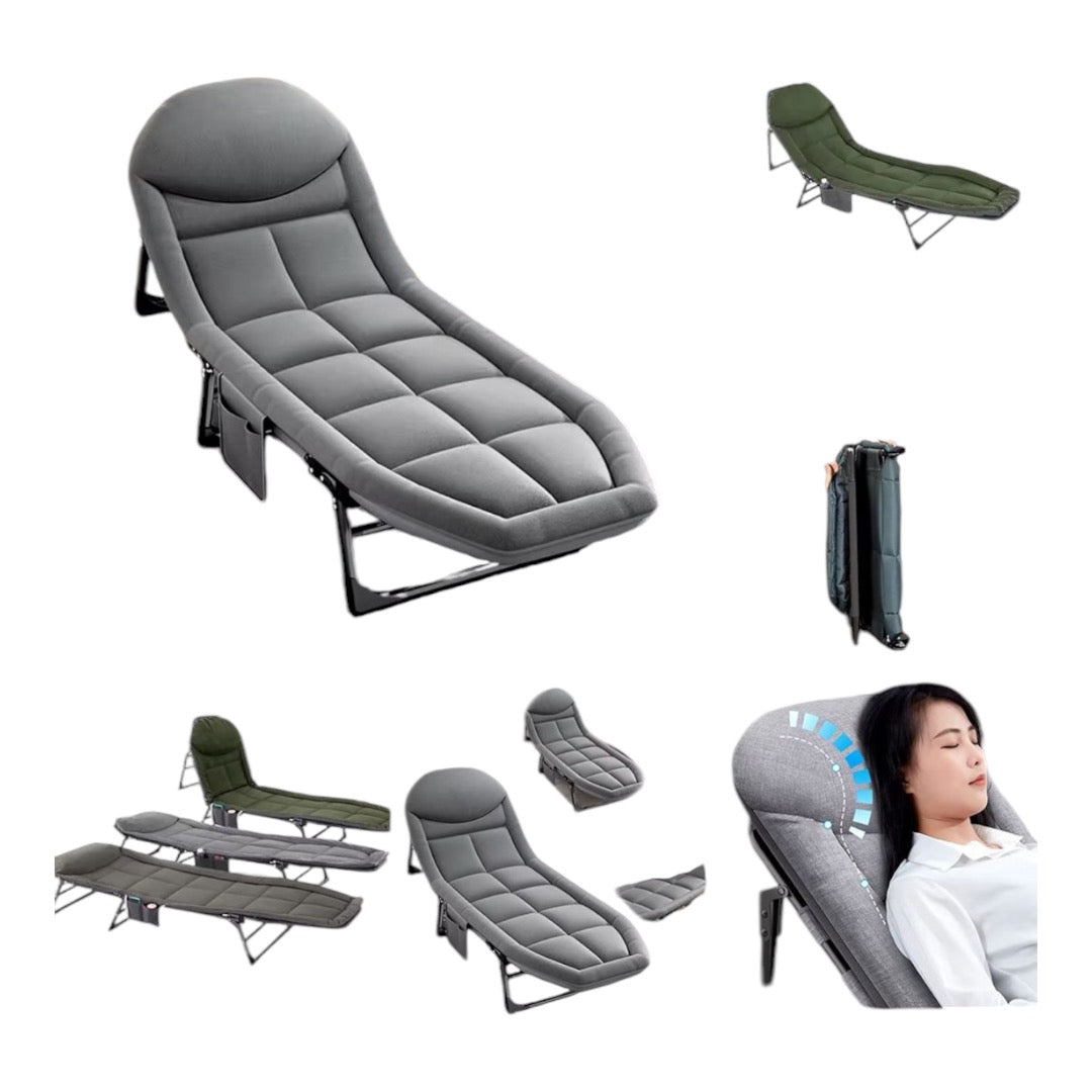 MFurn Comfy Deluxe Recliner Bed/Portable Lounger Chair With Padded Cushion-Various Colours