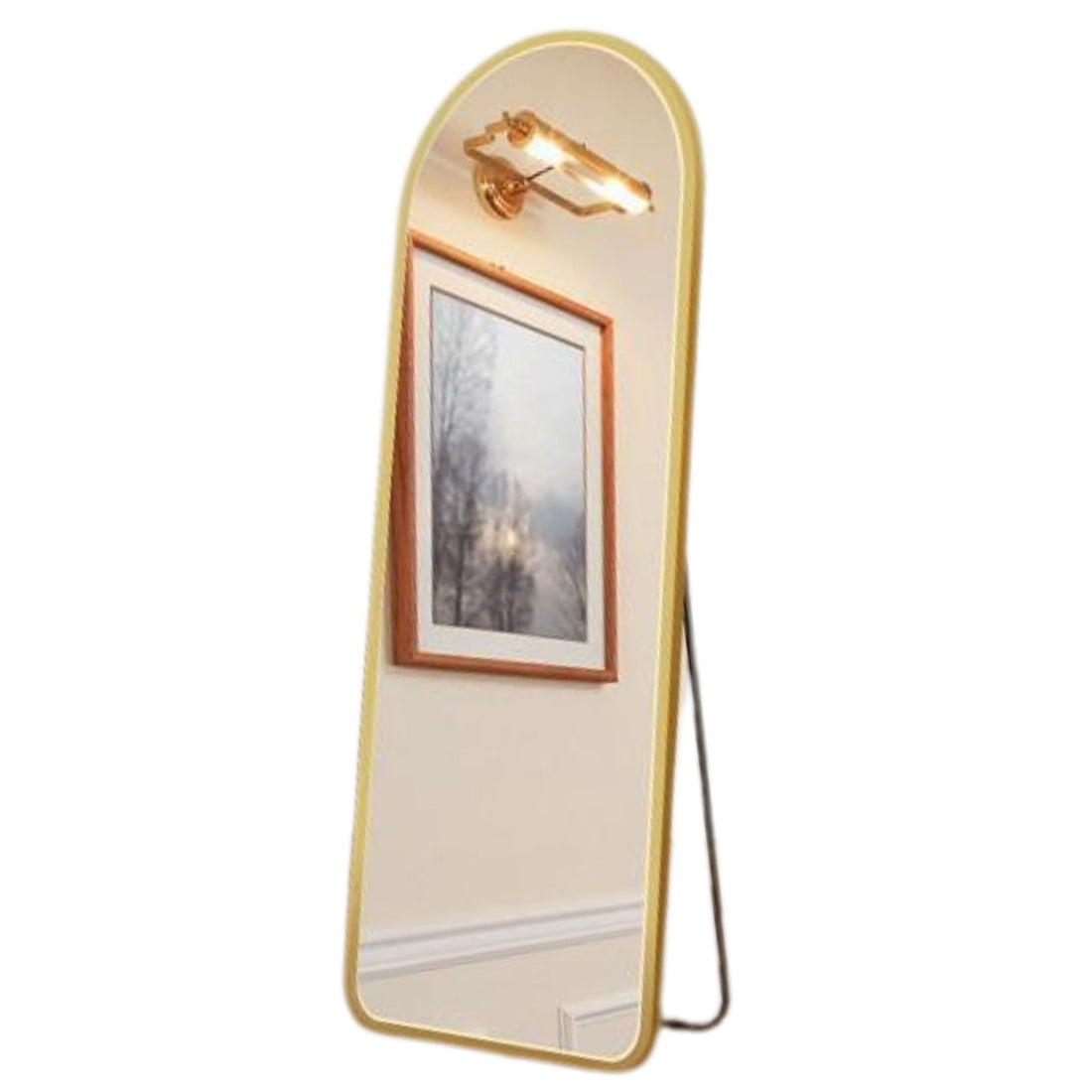 Arch Aluminum Alloy Full Length Mirror Full View In Gold or Black