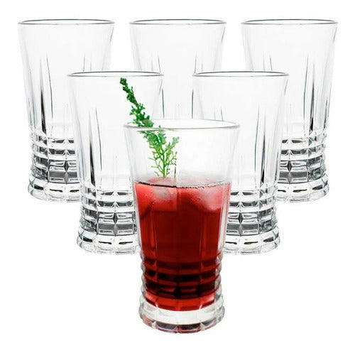 MHome 7pc Crystal Water Jug Set – Glass Pitcher with 6 Tumblers