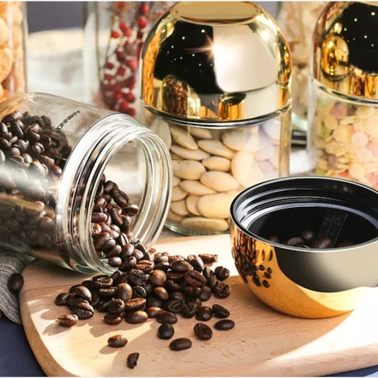 Glass Kitchen Storage Canister Jar Set