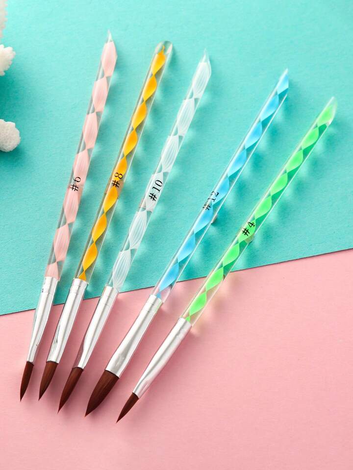 5pcs Set Nail Nail Art Dotting Tool Nail Art Supplies Nail Gel Manicure Care Tool Nail Painting Brush Kit Nail Brush Carved