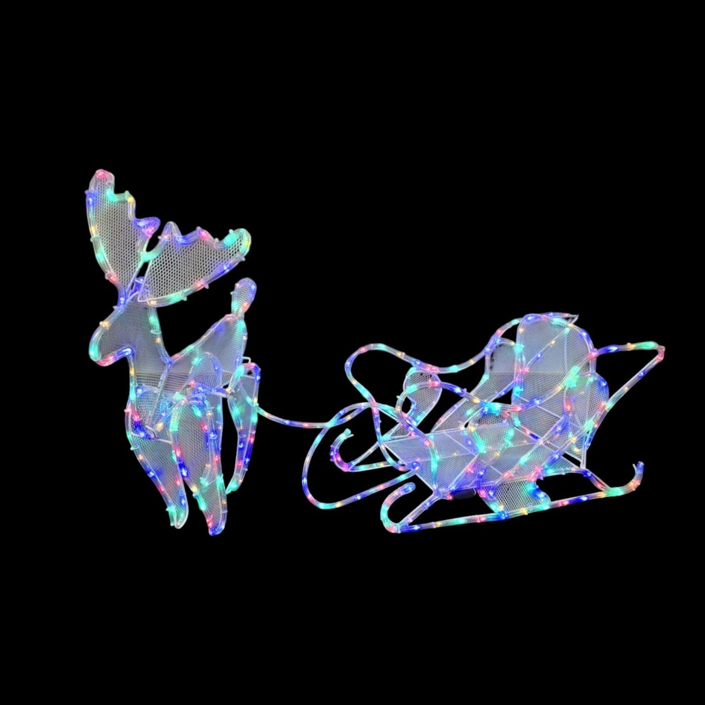 MTech Christmas Reindeer With Sledge - 12M LED Tube Lights - Various Colours