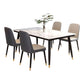 MFurn Trendy Marble Sintered Top Dining Table & Chair 5pc Set
