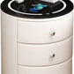 NORDIC White Nightstand with Charging Station Wireless,🛜 Bluetooth Speaker ,Adjustable LED Lights, Modern End Table with 3 Drawers for Bedroom, Simple Modern Bedroom Bedside Cabinet-Various Options