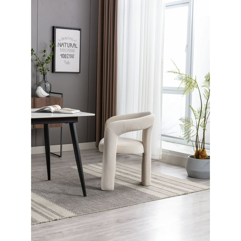 MFURN Modern Velvet Dining Chair Funky Barrel Accent Chairs, Upholstered Armchair Comfy Side Chair for Kitchen Living Room Dining Room-Various Colours