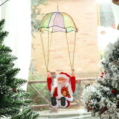 Christmas Vintage Parachute Santa Claus Singing Dancing Animated Christmas Decoration Gift