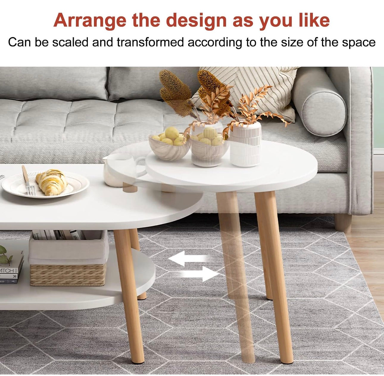 MFURN Coffee Table Modern Living Room coffe table Nesting coffee tables for living room Set of 2-Various Colours