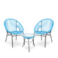 MFurn Dante 3pc Acapulco Patio Bistro Set with Glass Table – Various Colours