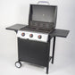 MHome Gas Grill 3 Burner With Cast Iron Grates, Thermometer And Side Shelves