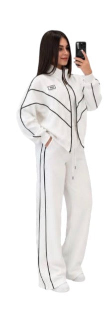 Ladies High Neck Zip-Up Tracksuit-Various Colours