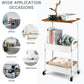 MHome 2-Tier Coffee Table Trolley – Rolling Storage Cart with Shelves, Metal Frame & Wood Finish